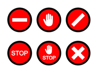 circle prohibition sign, stop, warning, cross
