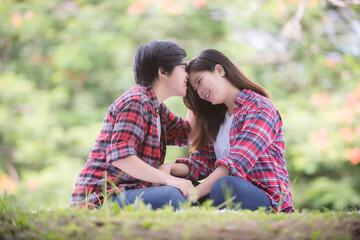 Fototapeta premium Portrait of Asian lesbian girl