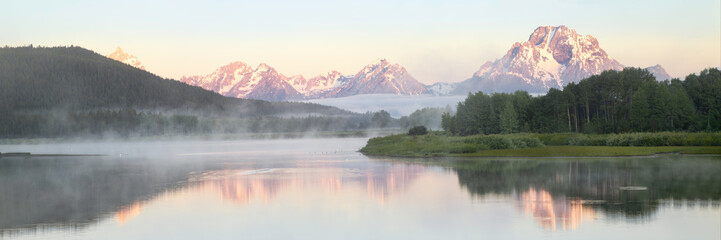 Misty Morning on Oxbow Bend in Grand Teton National Park