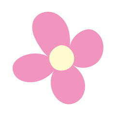 cute flowers delicate decoration cartoon isolated icon design