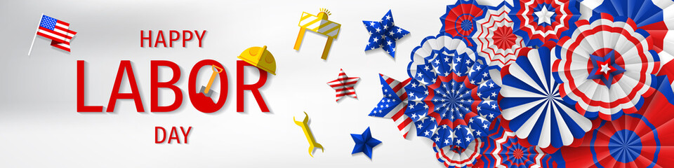 Obraz premium Labor Day Banner Vector Design. Labor Day American.