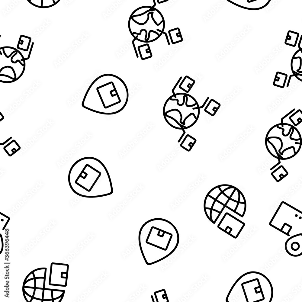 Poster export global logistic vector seamless pattern thin line illustration
