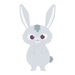 cute little rabbit animal cartoon isolated design icon