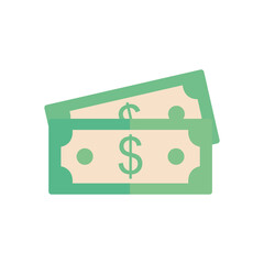 money bills icon, flat style