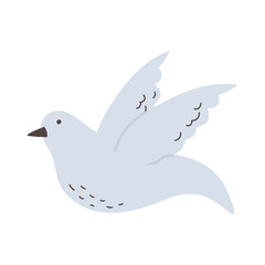 pigeon bird open wings cartoon isolated design icon