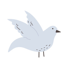 pigeon bird open wings cartoon isolated design icon