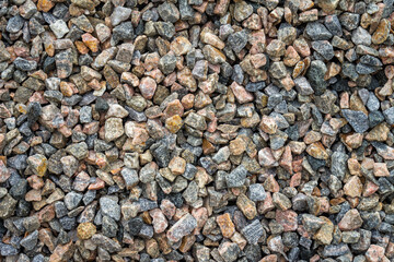 Small broken stones used for construction. Natural material for columns and bases of buildings.