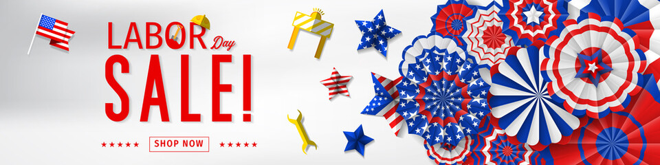 Obraz premium Labor Day sale banner. Labor Day special offer design vector.
