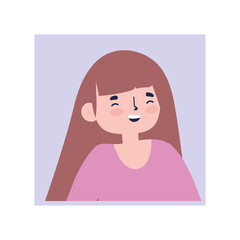 Obraz na płótnie Canvas young woman cartoon character isolated design icon