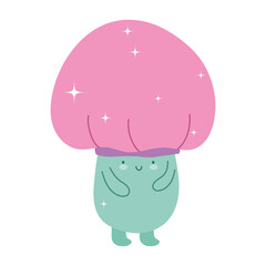 magic mushroom character cartoon isolated icon design