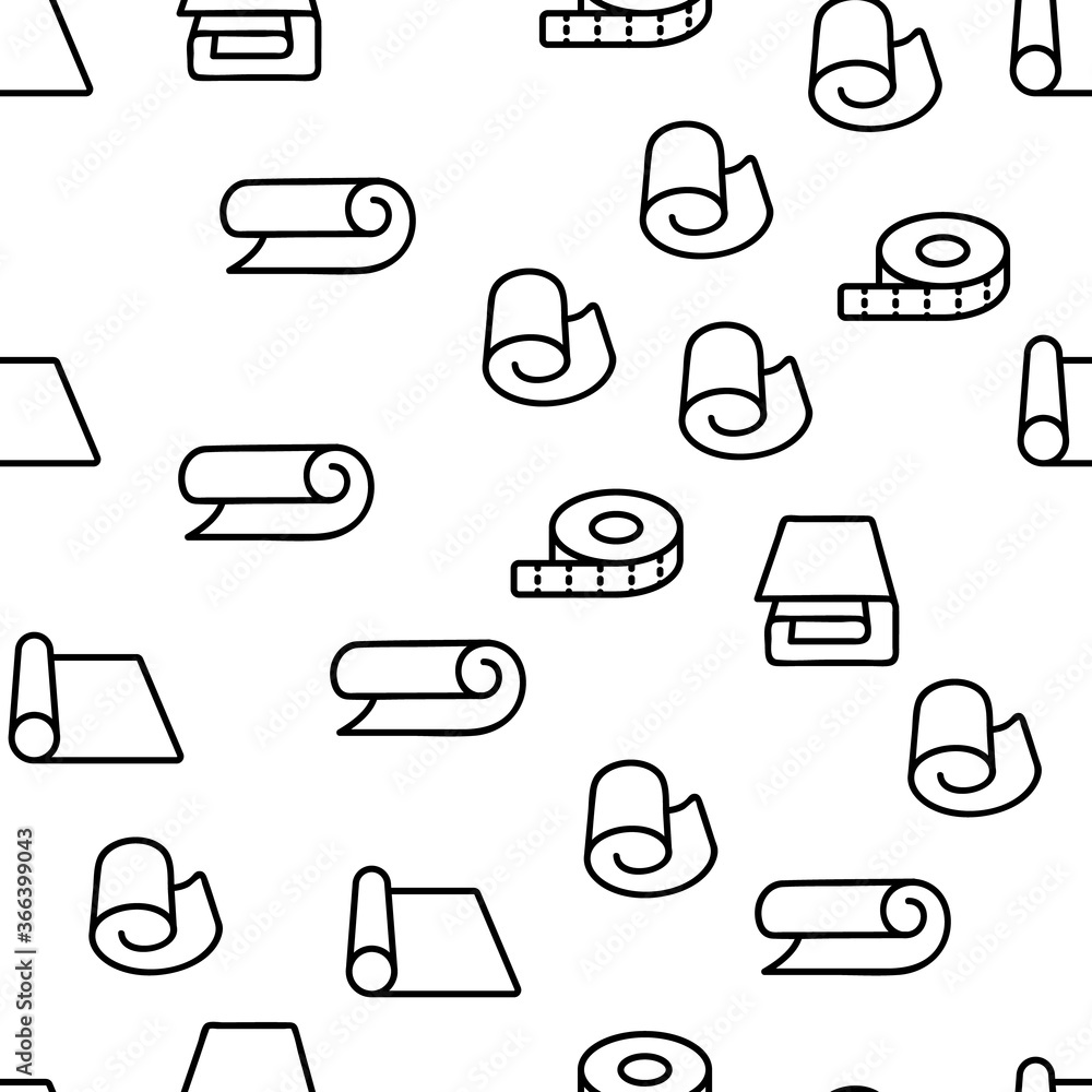 Poster roll and reel material vector seamless pattern thin line illustration
