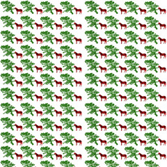 Fototapeta na wymiar Horse and trees Pattern background, 3d illustration.