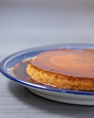 closeup of a neapolitan flan