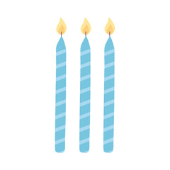 happy birthday burning candles cartoon isolated design icon