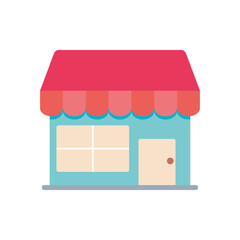 shopping store icon, flat style