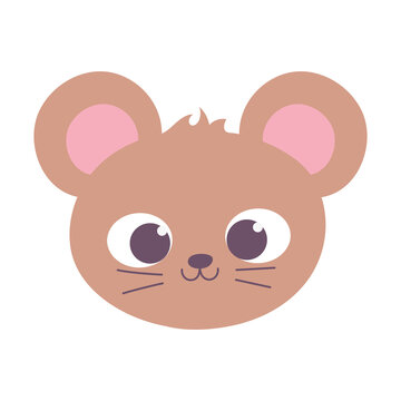 cute mouse animal face cartoon isolated design icon