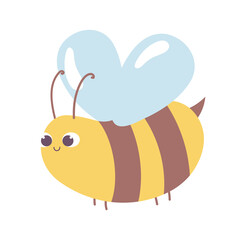 cute bee animal cartoon isolated design icon