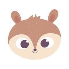Obraz premium cute squirrel animal face cartoon isolated design icon
