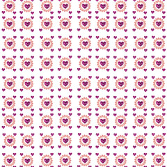 Fototapeta na wymiar Red Hearts valentines day love Pattern background, 3d illustration