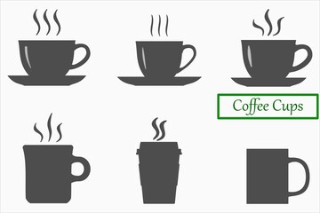 Coffee Cup Icons, Vector Image Set