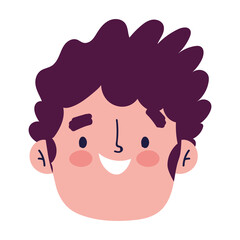 young man face cartoon character isolated icon design