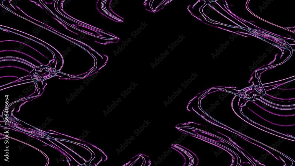 Poster violet abstraction waves on a black background