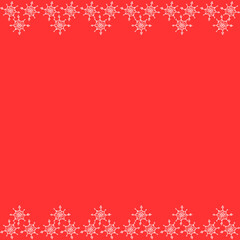 Naklejka na ściany i meble Seamless background with frame pattern of snowflakes along the top and bottom edge. New year Christmas background texture. For border,edge,gift wrapping,banner,stationery,flyer,graphic design,edging