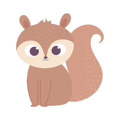 cute little squirrel animal cartoon isolated design icon