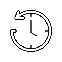 circle arrow clock icon, line style