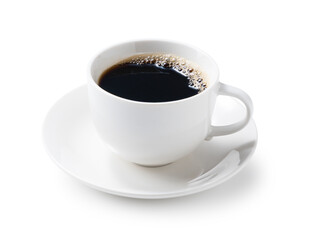 Hot coffee on a white background