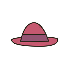 hat line and fill style icon vector design