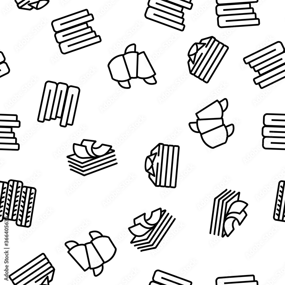 Poster pile objects things vector seamless pattern thin line illustration