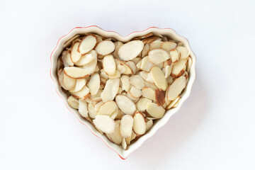Slivered Almonds in a Heart Shape