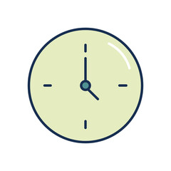 analog clock icon, line fill style