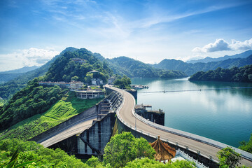 Obraz na płótnie Canvas Shihmen Dam in Fuxing (or Daxi) District, Taoyuan, Taiwan.