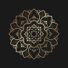 Minimal Mandala floral style, Vector mandala Oriental pattern, Hand drawn decorative element. Unique design with petal flower. Concept relax and meditation use for page logo book