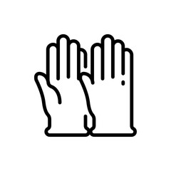 Rubber gloves outline icons. Vector illustration. Editable stroke. Isolated icon suitable for web, infographics, interface and apps.