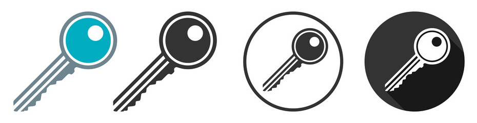 Key icon symbol vector flat design