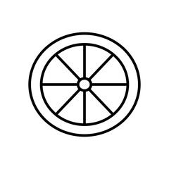 lemon slice icon, line style