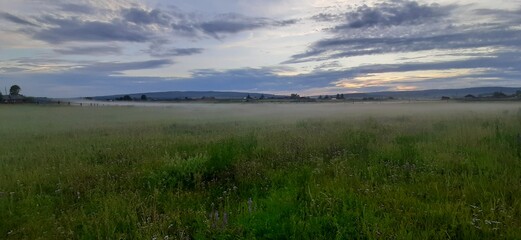 sunset over the river