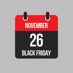 Black friday - vector icon day 26 November, sale