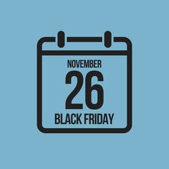 Black friday - vector icon day 26 November, sale