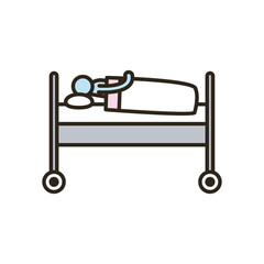 Medical stretcher line and fill style icon vector design