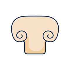 mushroom icon image, line fill style
