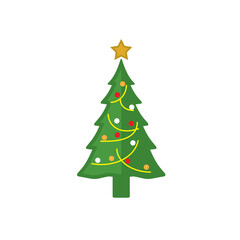 Christmas tree icon vector design illustration