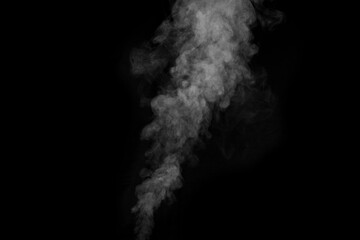 White smoke isolated on black background. smoke stock image
