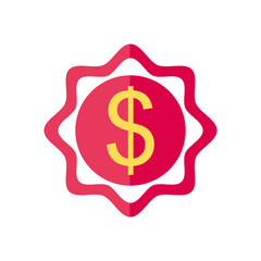 money seal icon, flat style