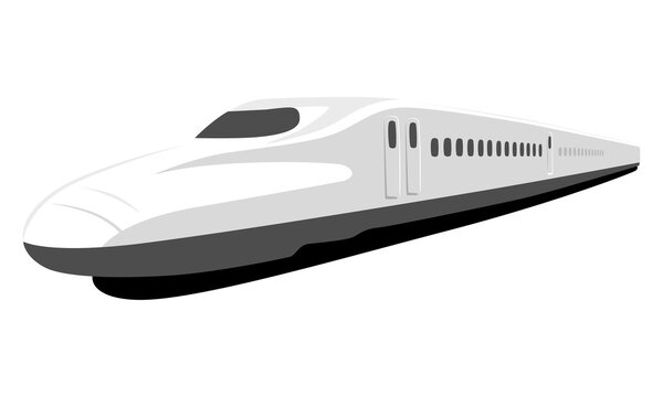 旅行やビジネスの交通手段に使われる高速鉄道のイラスト。