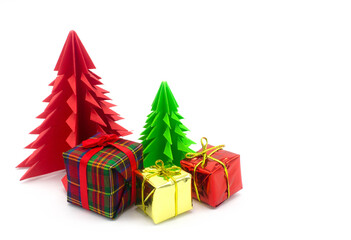 Christmas tree and gift boxes