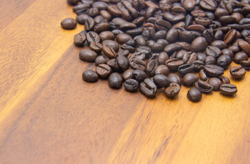 coffee bean on wood 